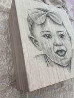Custom Large Keepsake Box, Hand- drawn portrait