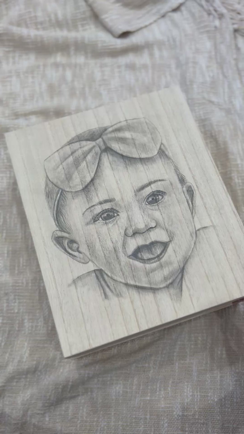 Custom Large Keepsake Box, Hand- drawn portrait