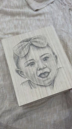 Custom Large Keepsake Box, Hand- drawn portrait